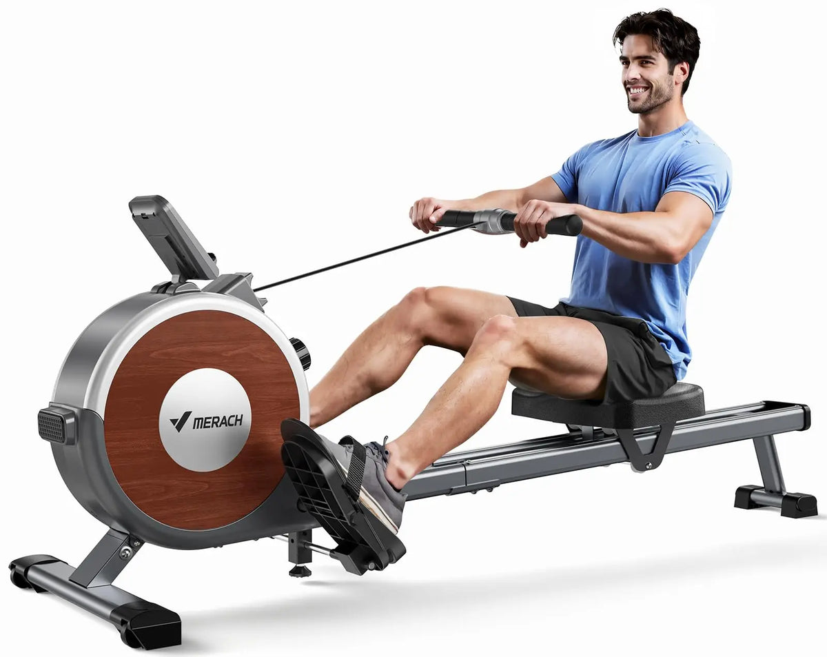 Merach Magnetic Rowing Machine For Home With Dual Slide Rails