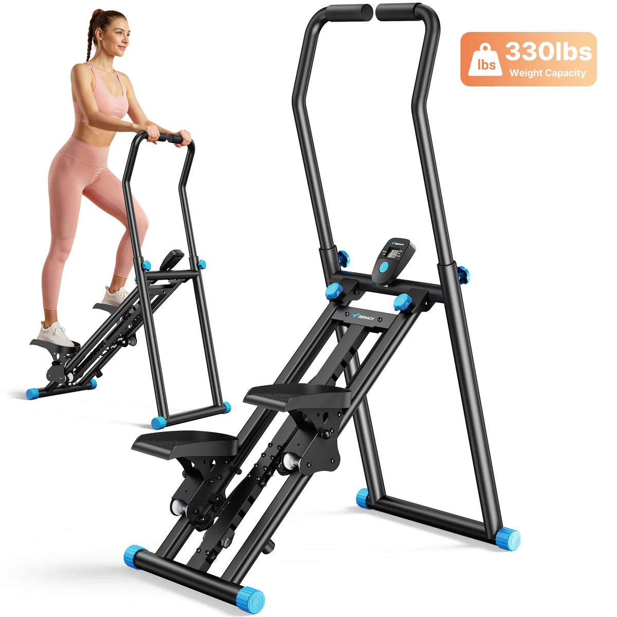 Merach Adjustable Foldable Stair Stepper Silent Fitness Climbing Machine