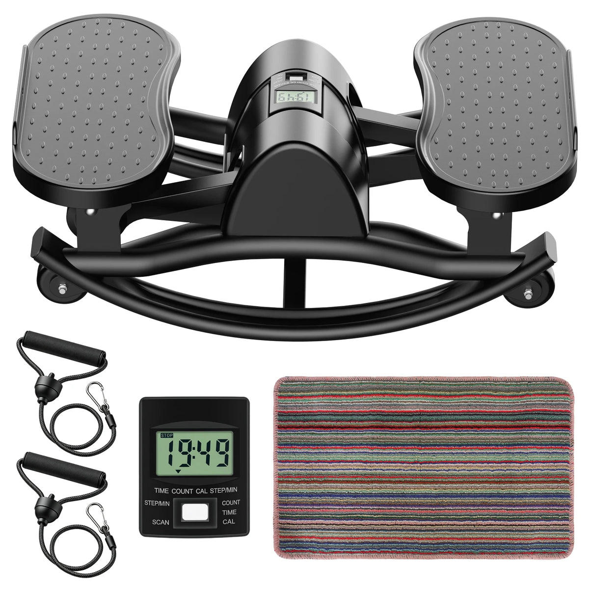 Smart Twist Stepper Machine With Digital Display And Resistance Bands