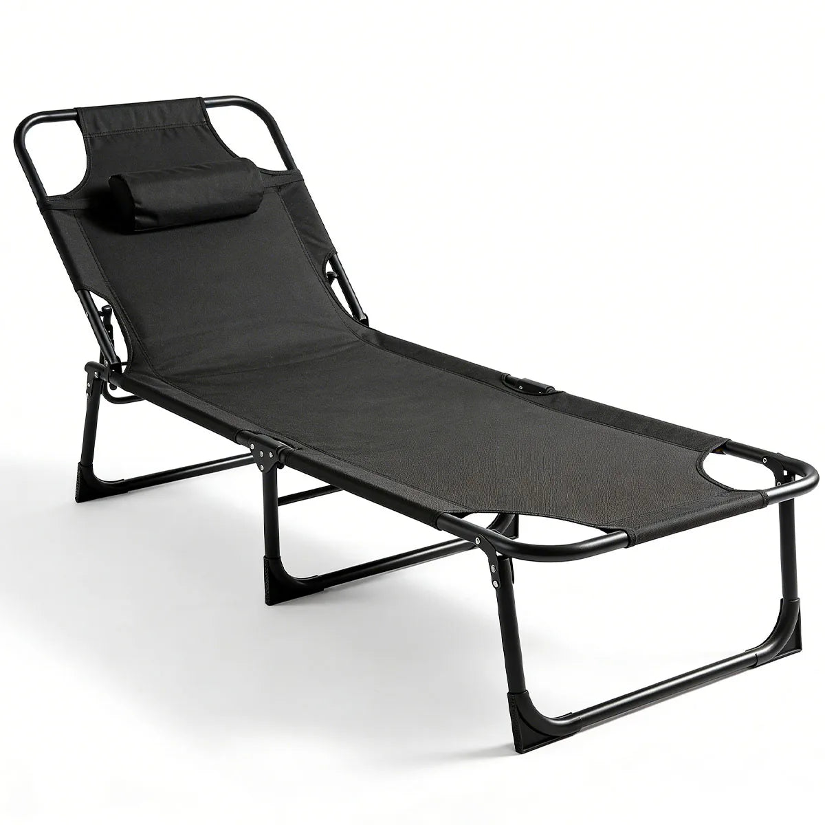 Adjustable Folding Camping Lounge Chair With Reclining Backrest