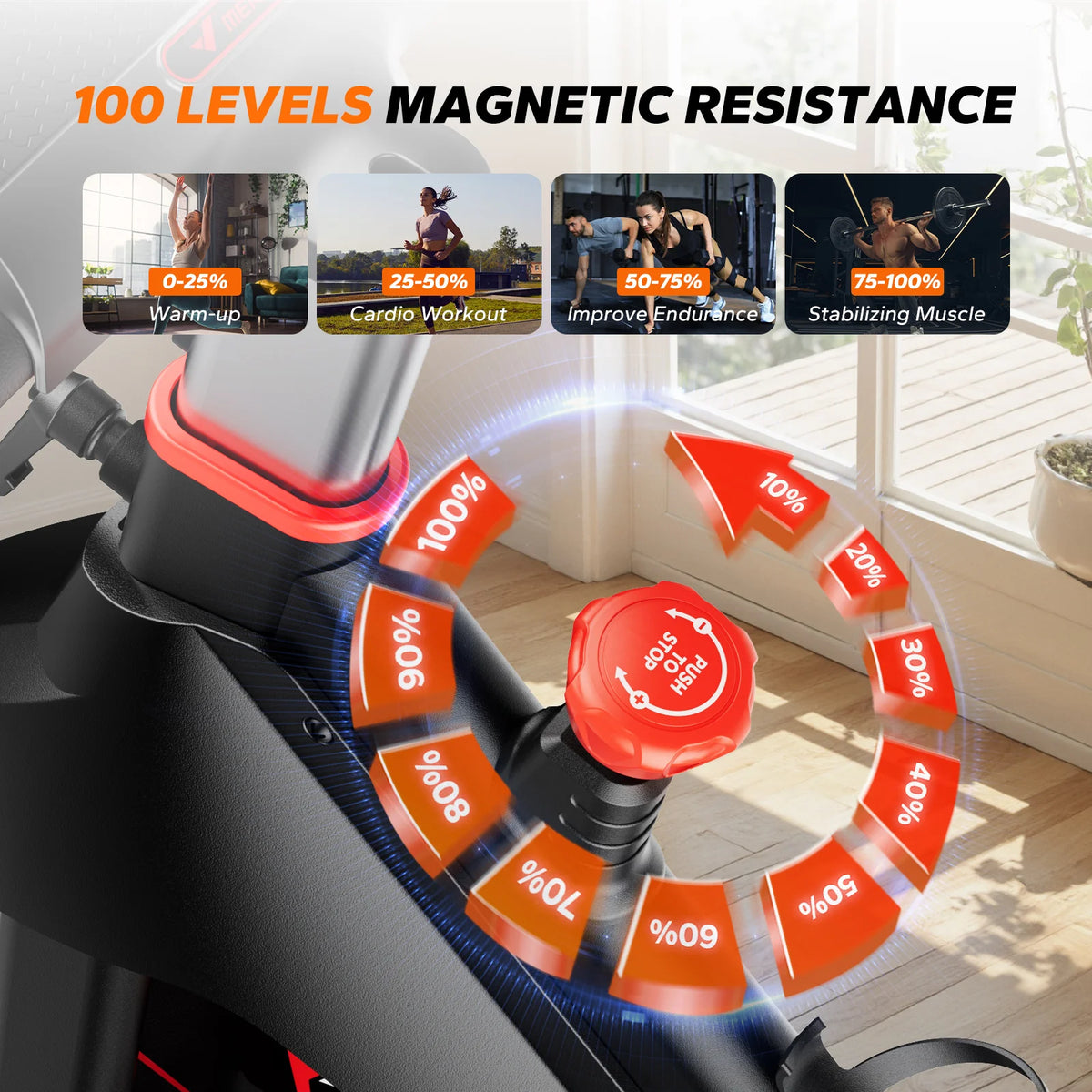 Merach Magnetic Resistance Indoor Cycling Exercise Bike