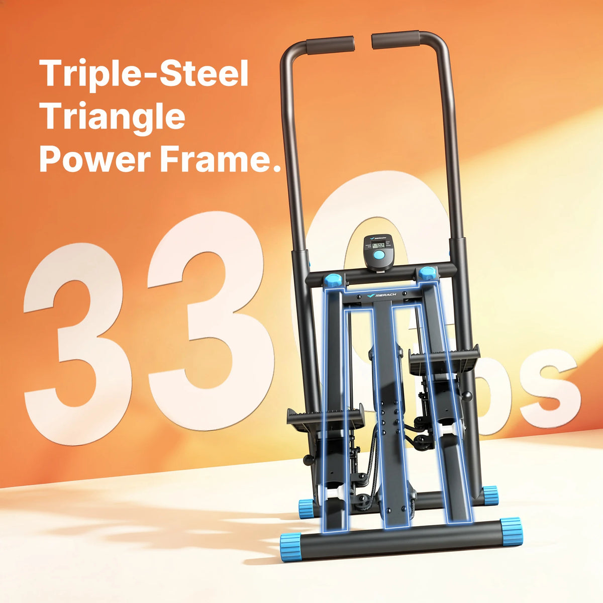 Merach Adjustable Foldable Stair Stepper Silent Fitness Climbing Machine