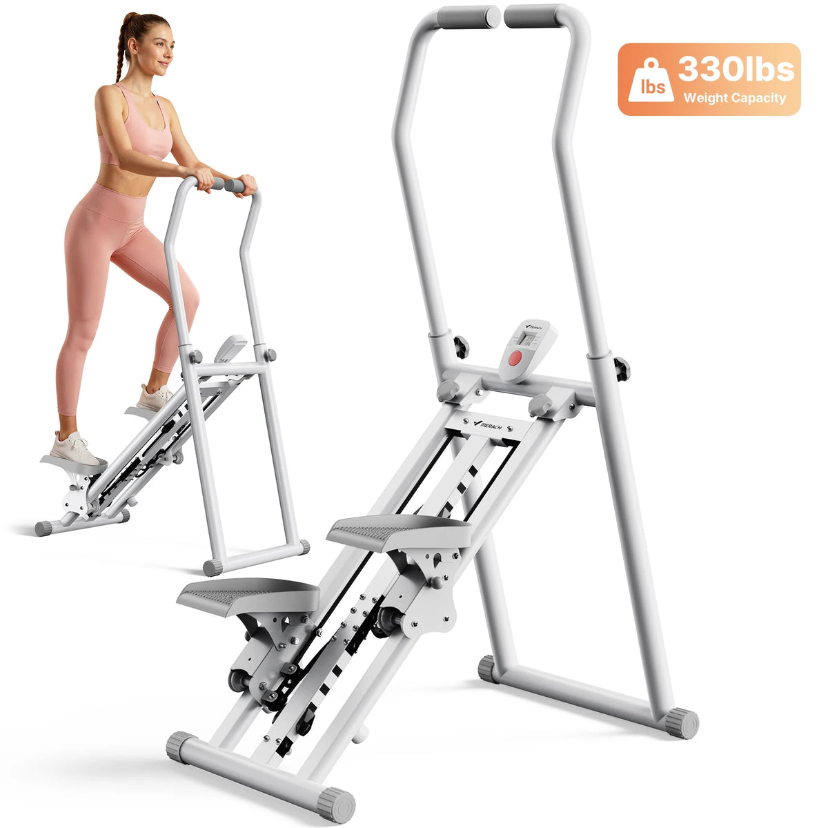 Merach Adjustable Foldable Stair Stepper Silent Fitness Climbing Machine
