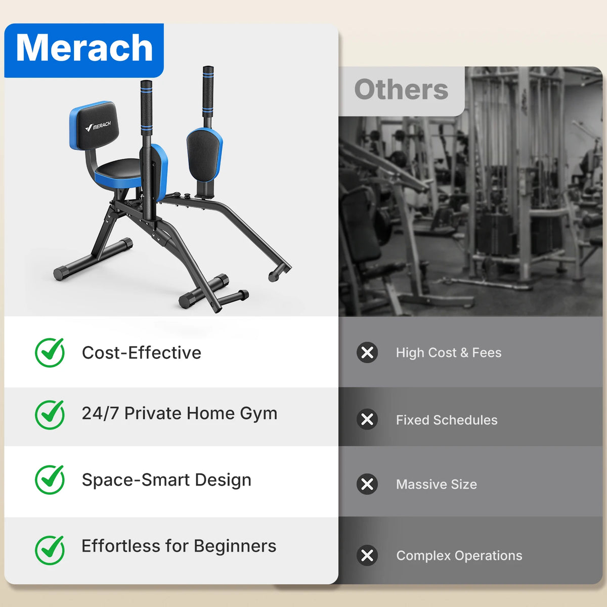 Merach Adjustable Hip Abductor Leg Trainer For Home Gym Glutes