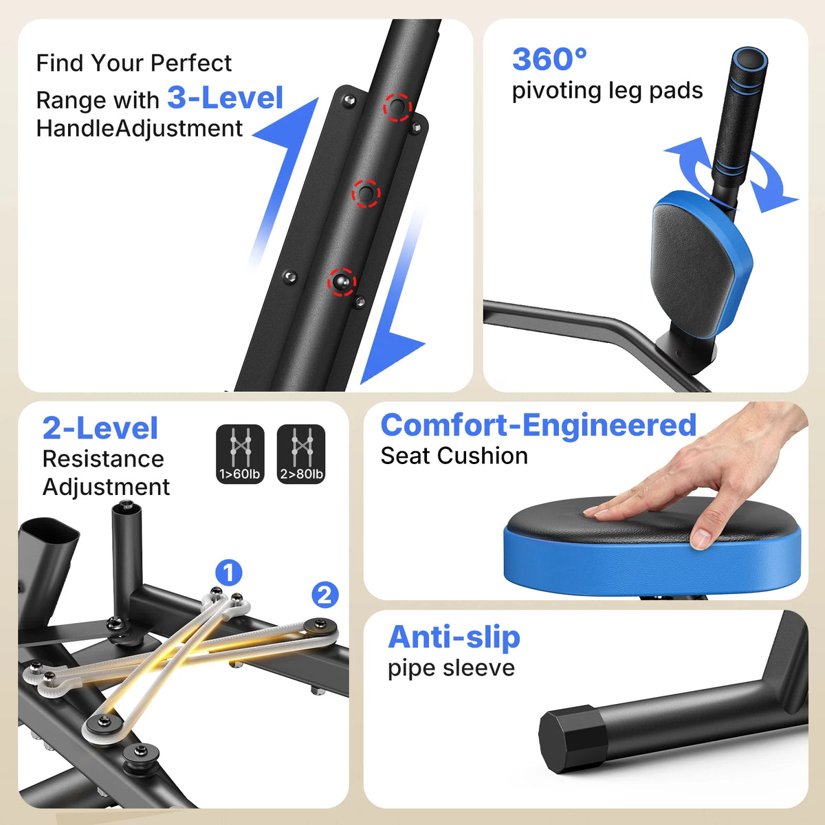 Merach Adjustable Hip Abductor Leg Trainer For Home Gym Glutes