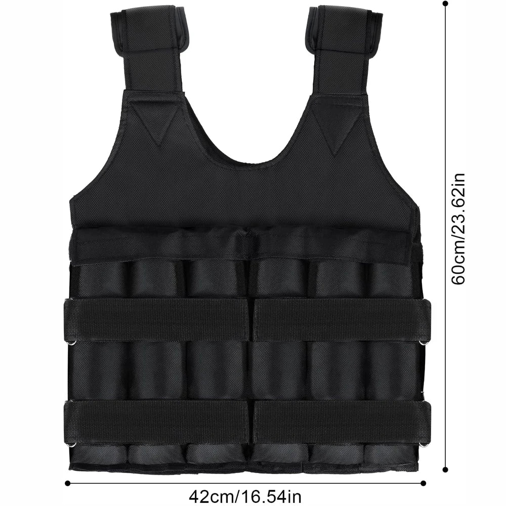 Adjustable Weighted Vest With Pockets For Strength And Fitness Training
