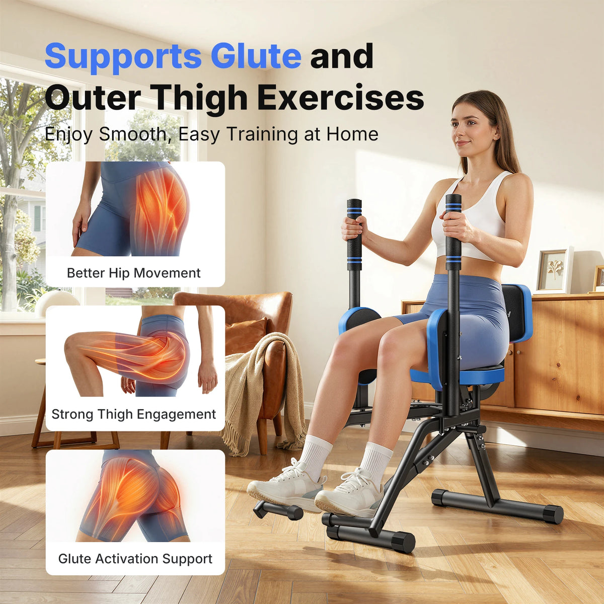 Merach Adjustable Hip Abductor Leg Trainer For Home Gym Glutes