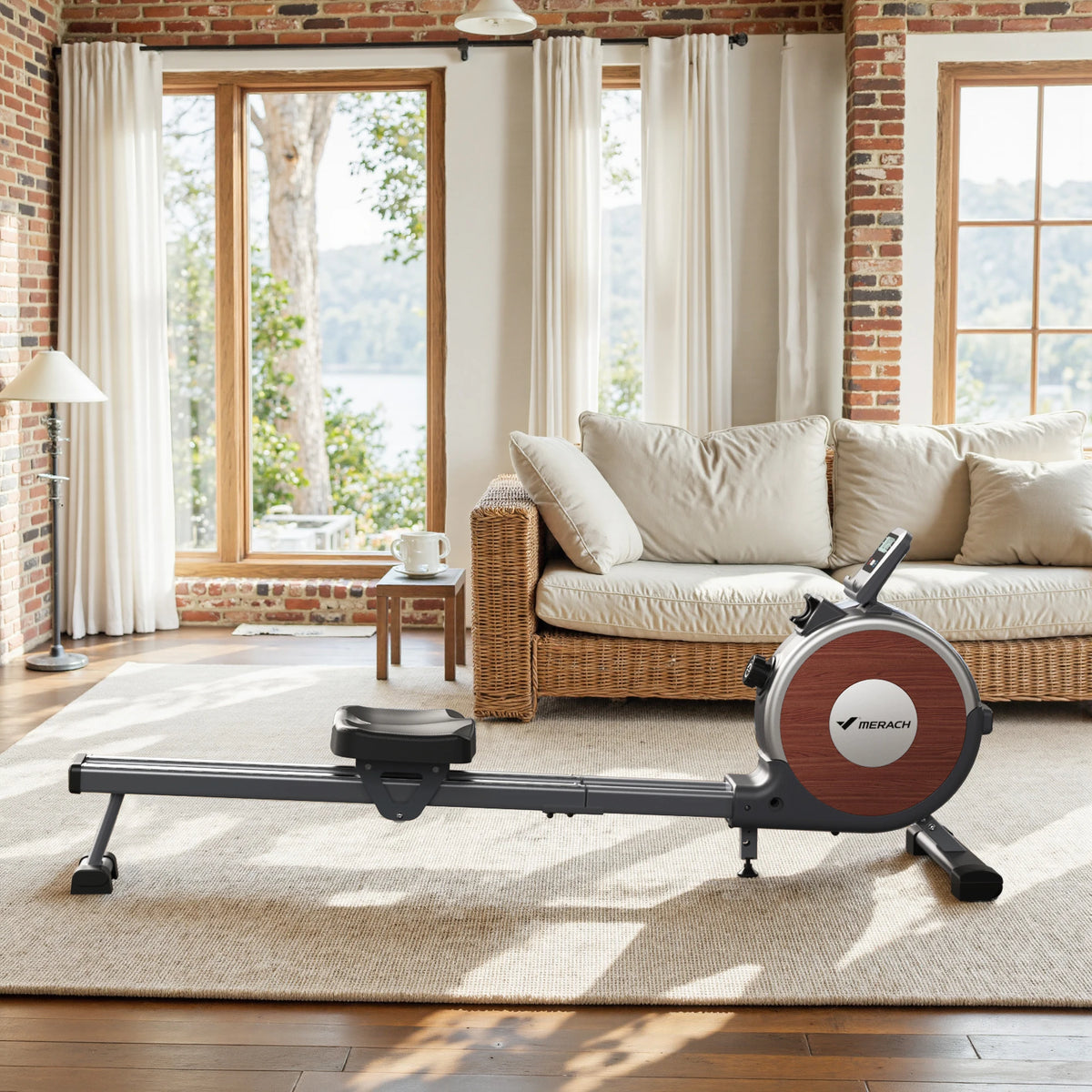 Merach Magnetic Rowing Machine For Home With Dual Slide Rails