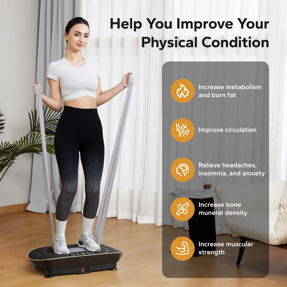 Merach Vibration Plate Exercise Machine For Full Body Fitness Platform