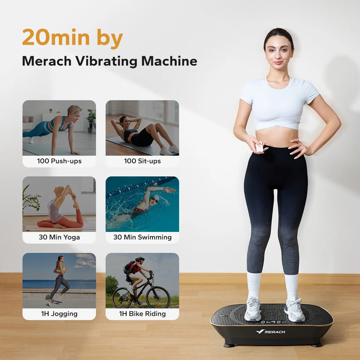 Merach Vibration Plate Exercise Machine For Full Body Fitness Platform