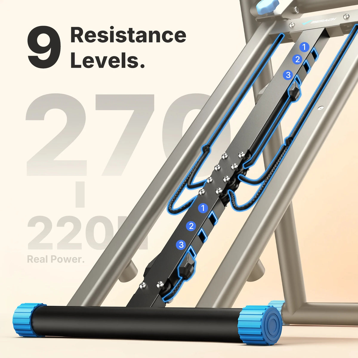 Merach Adjustable Foldable Stair Stepper Silent Fitness Climbing Machine