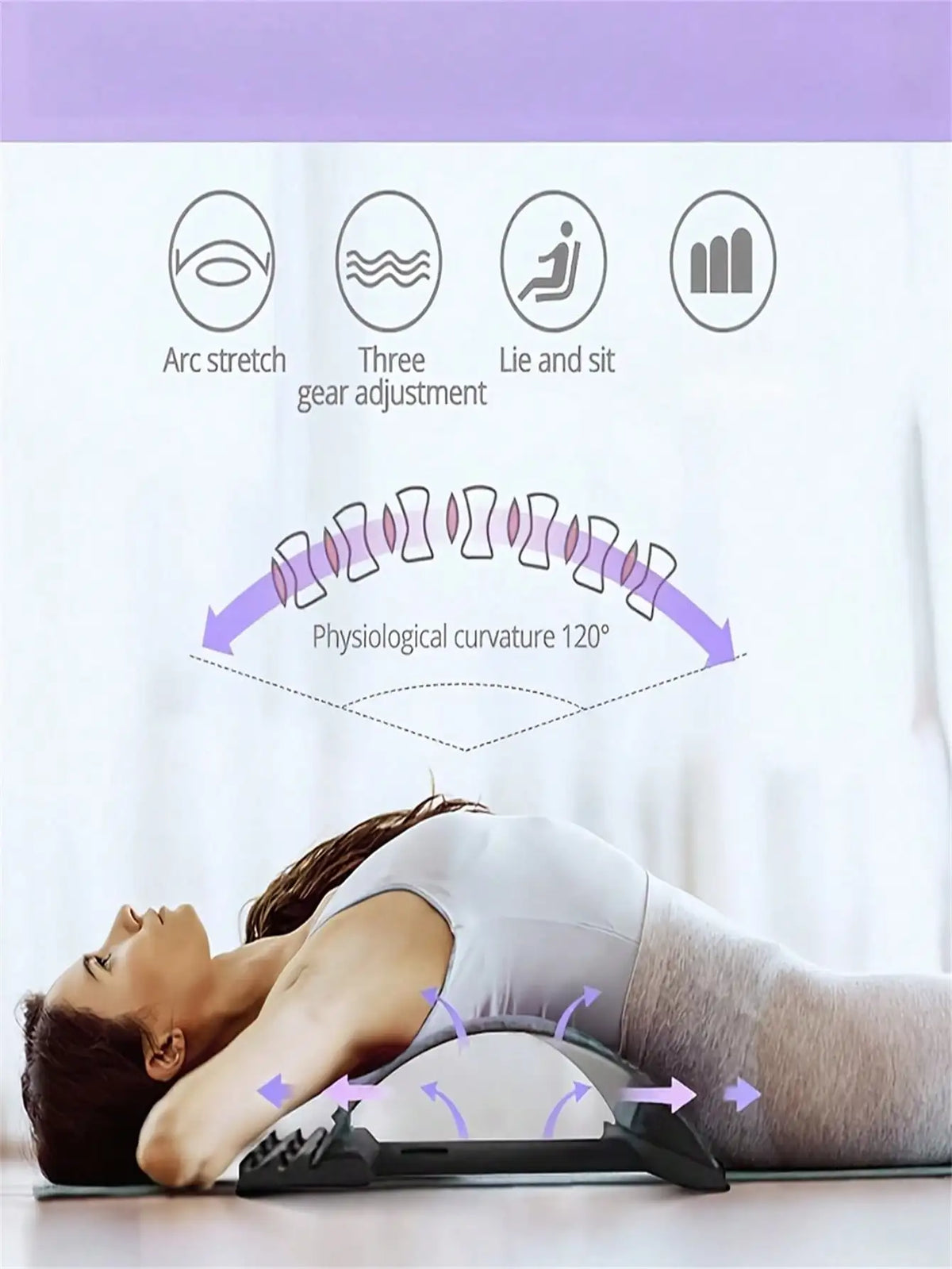 Adjustable Back Relaxer Waist Stretcher Cervical Support Yoga Aid Tool