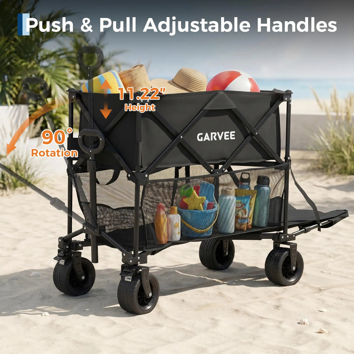 Heavy Duty Collapsible Utility Wagon With All Terrain Wheels