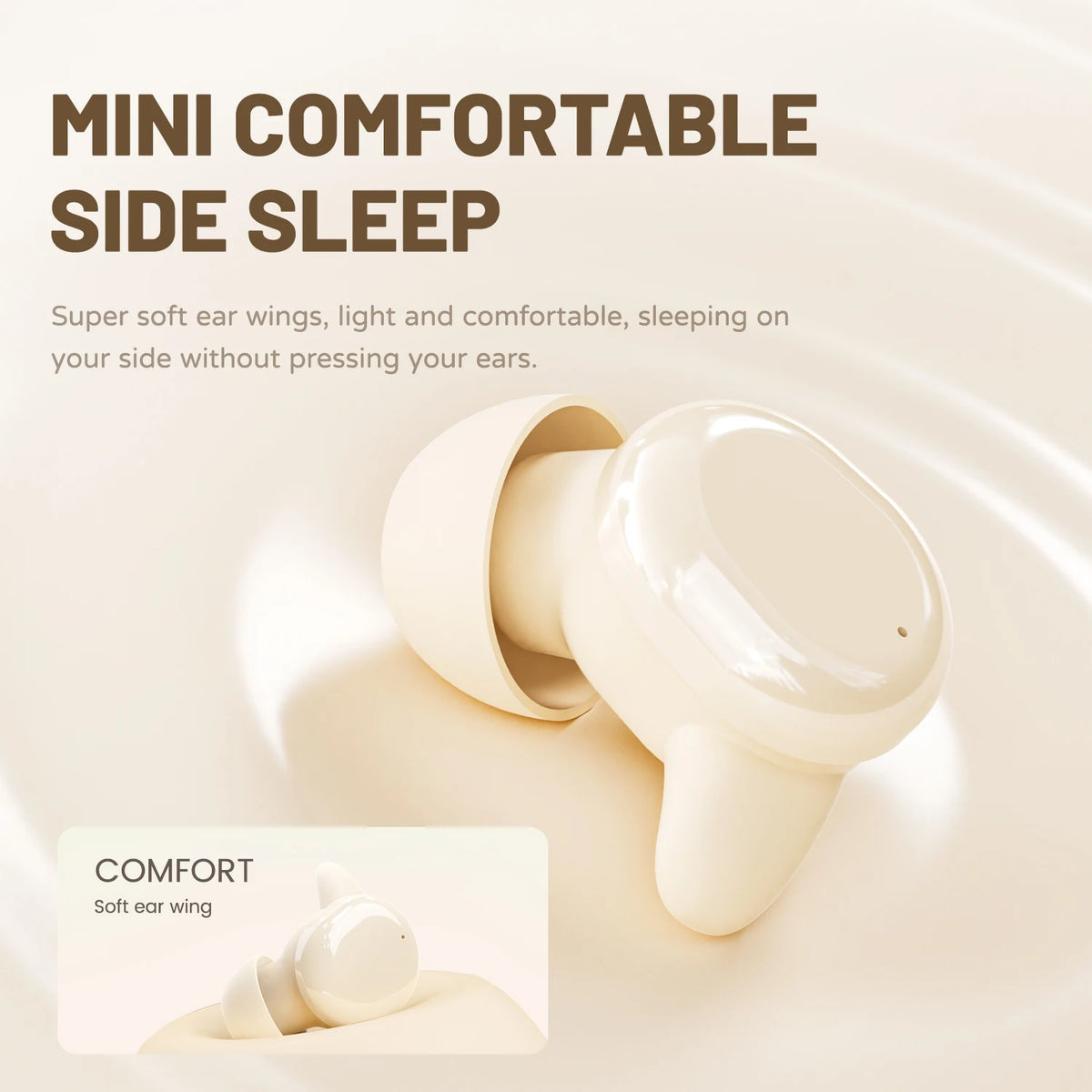 SHUKE Wireless Bluetooth Sleep Earbuds With Active Noise Canceling