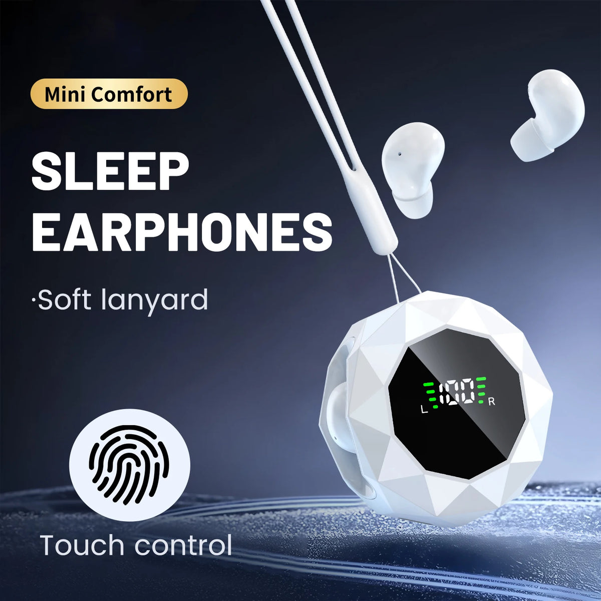 SHUKE Wireless Sleep Earbuds With Bluetooth Active Noise Cancellation