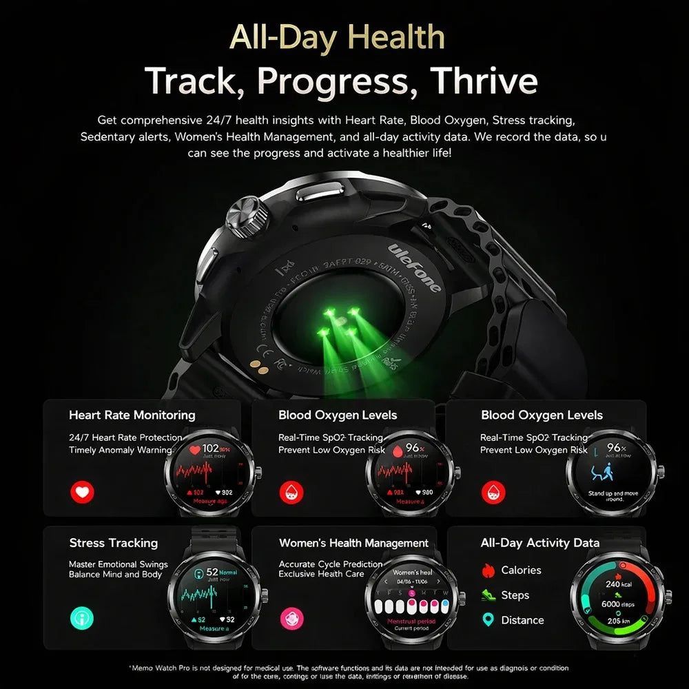 ULEFONE Armor Watch Pro AMOLED GPS Smartwatch With Health Tracking