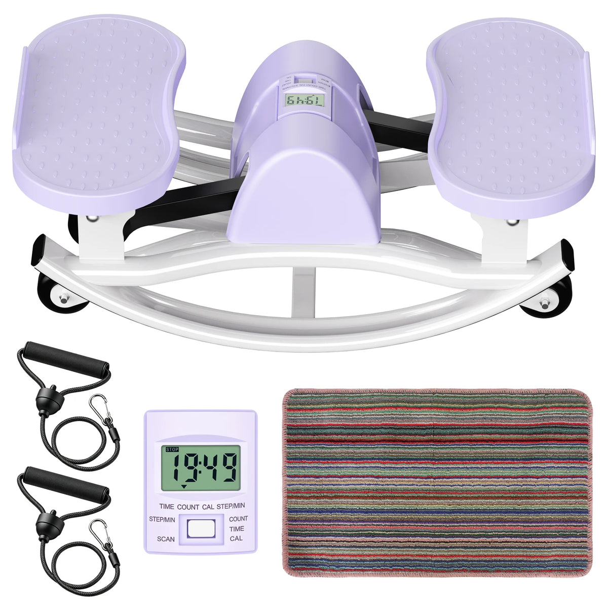 Smart Twist Stepper Machine With Digital Display And Resistance Bands
