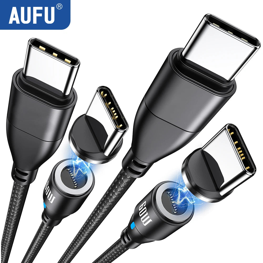 AUFU 60W Magnetic USB C Braided Fast Charging Cable