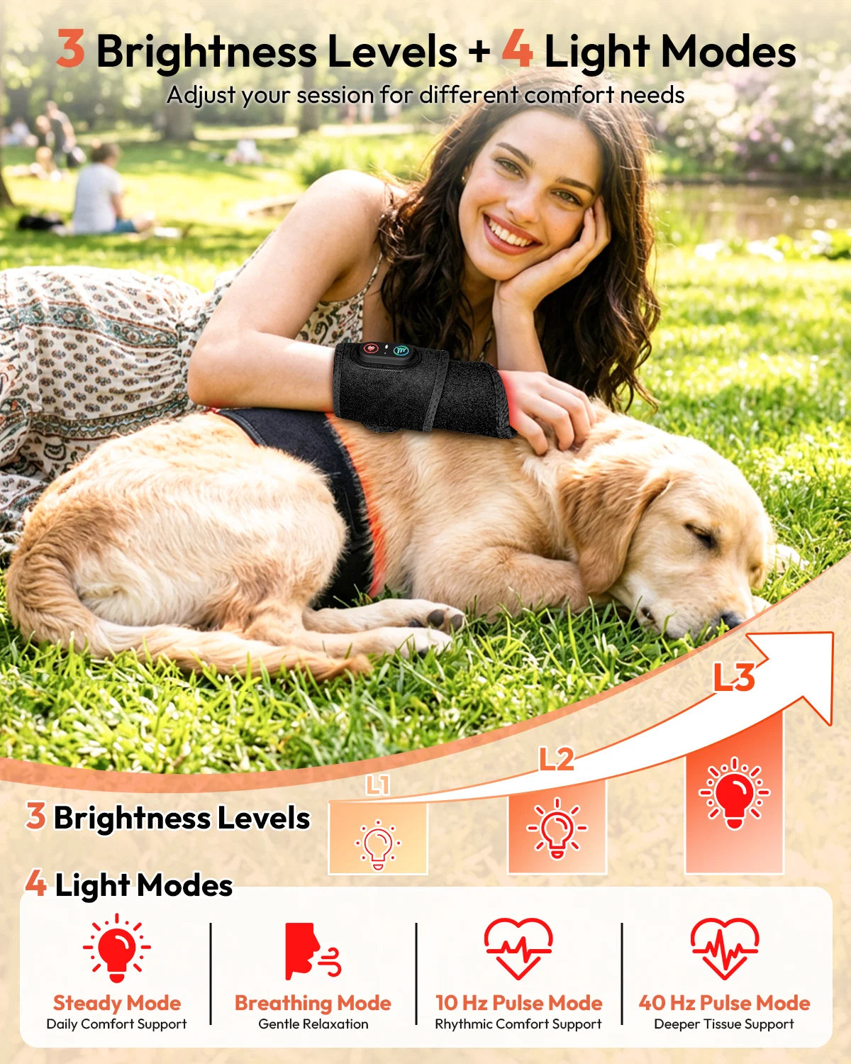 Rechargeable Red Light Therapy Wrist Wrap For Arm Pain Relief