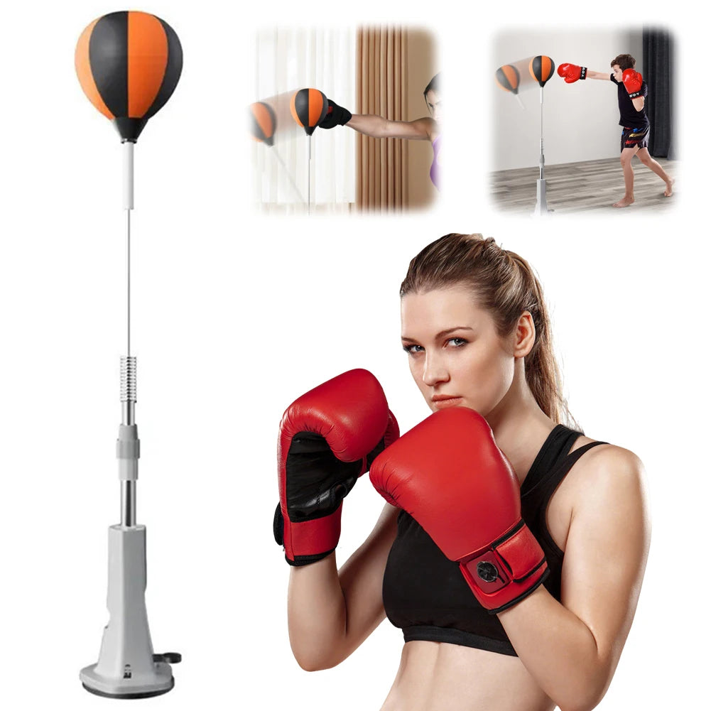JOCESTYLE Adjustable Boxing Bag Stand With Reflex Ball Training Set