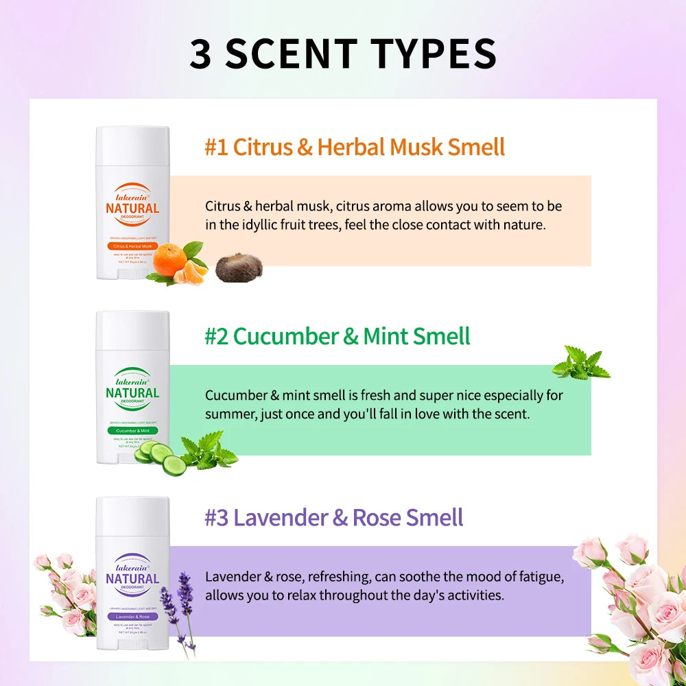 Natural Plant Formula Deodorant Long Lasting Antiperspirant For Fresh Armpits