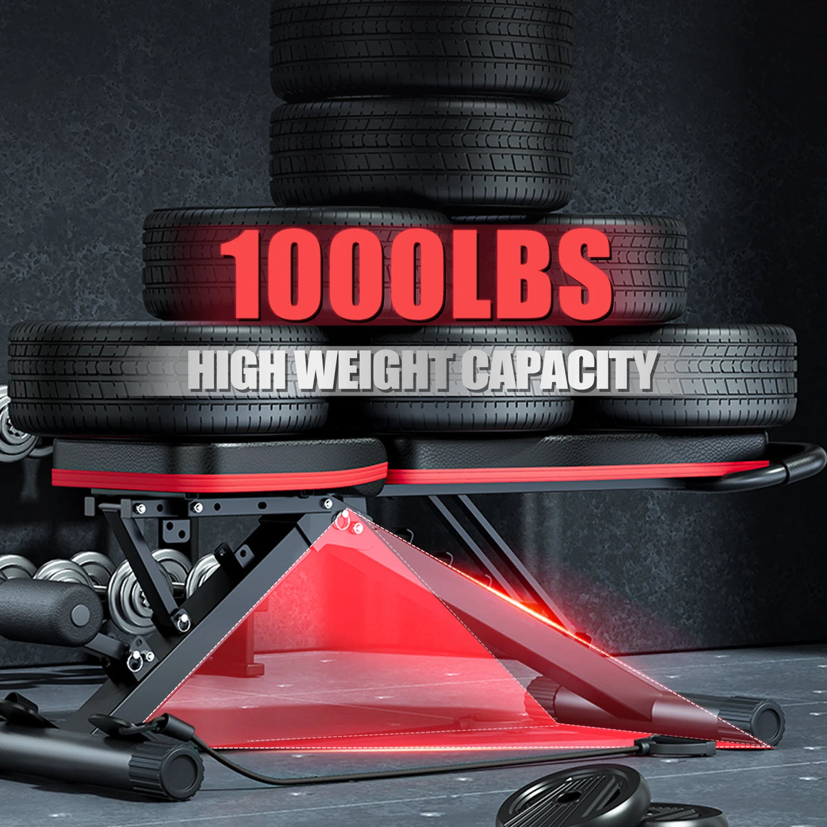 14In1 Foldable Dumbbell Bench Adjustable Multifunctional Preassembled Workout