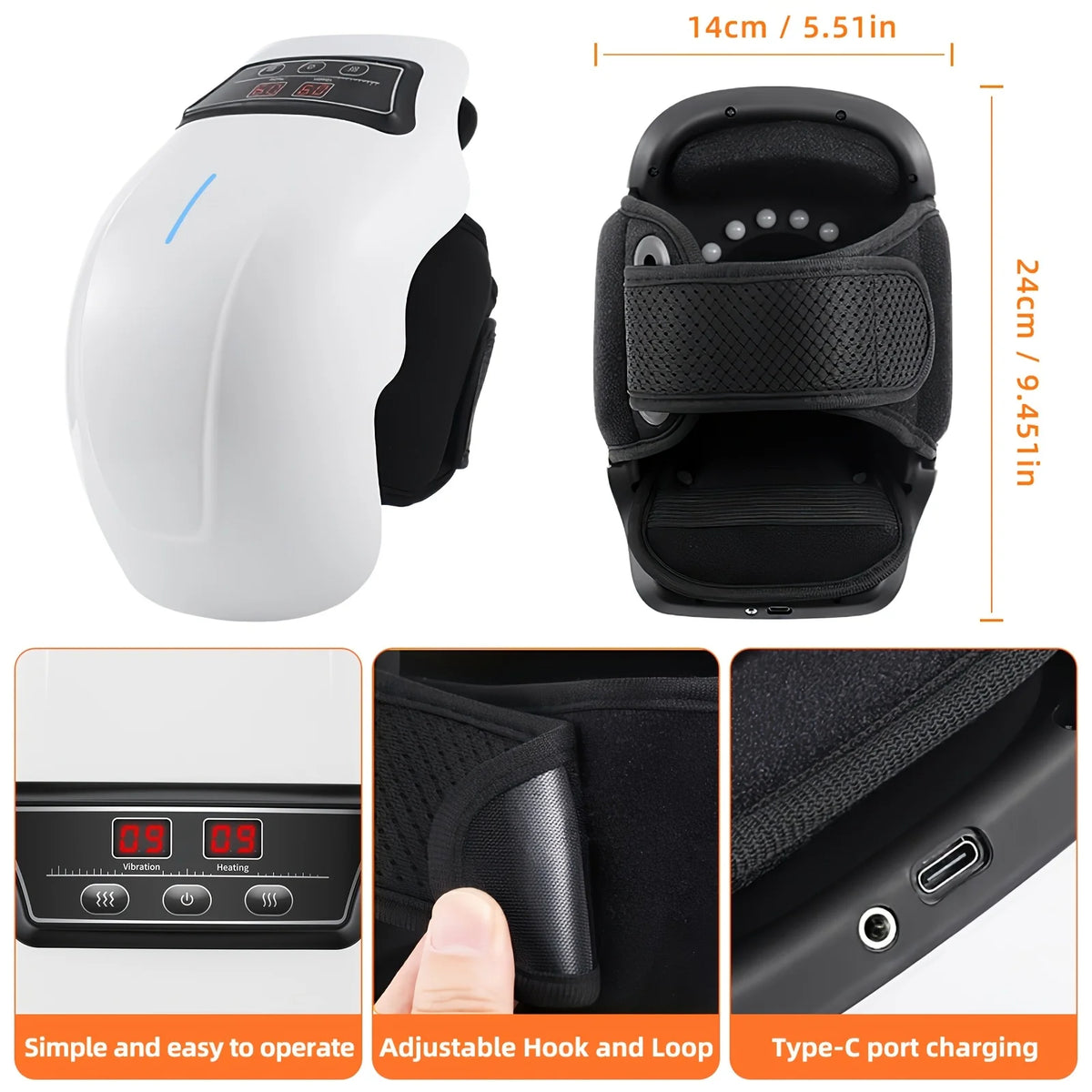 Ekmoey Cordless Knee Massager With Heat And Vibration