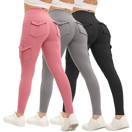 Women High Waist Yoga Leggings With Functional Pockets And Stretch Fit