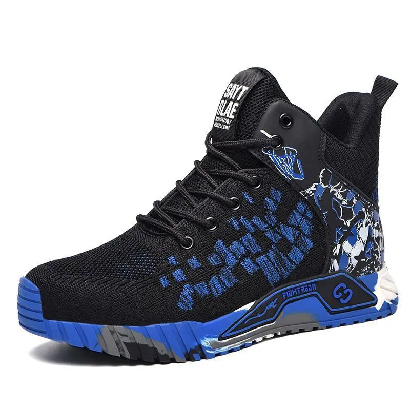 Men Breathable Steel Toe Lace Up Safety Construction Boots