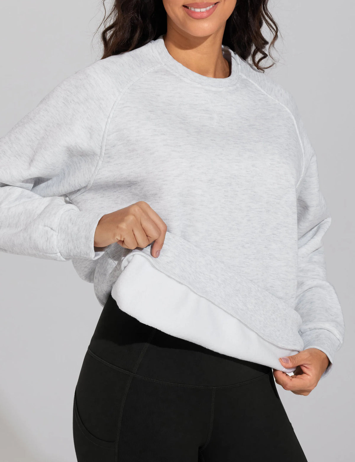 THE GYM PEOPLE Women's Fleece Crewneck Workout Sweatshirt