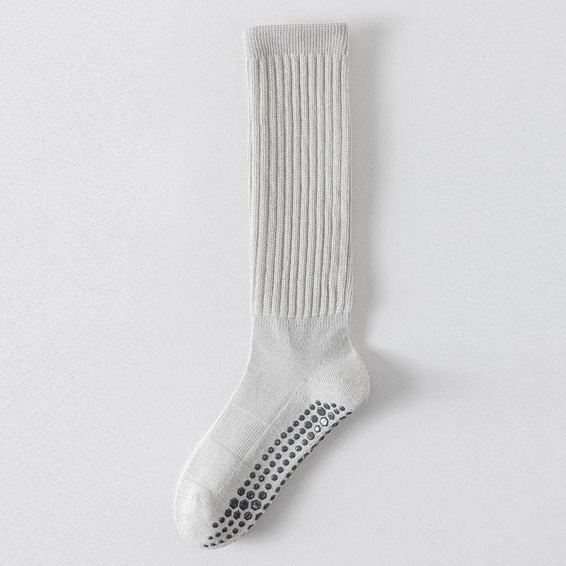 Women Knee High Cotton Yoga Socks Silicone Non-Slip Grip