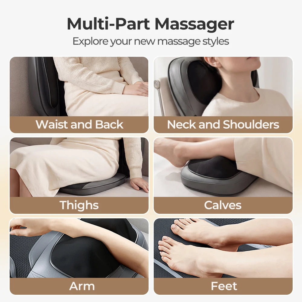 Homemassa Shiatsu Neck Back Massager with Heat Adjustable Seat Cushion