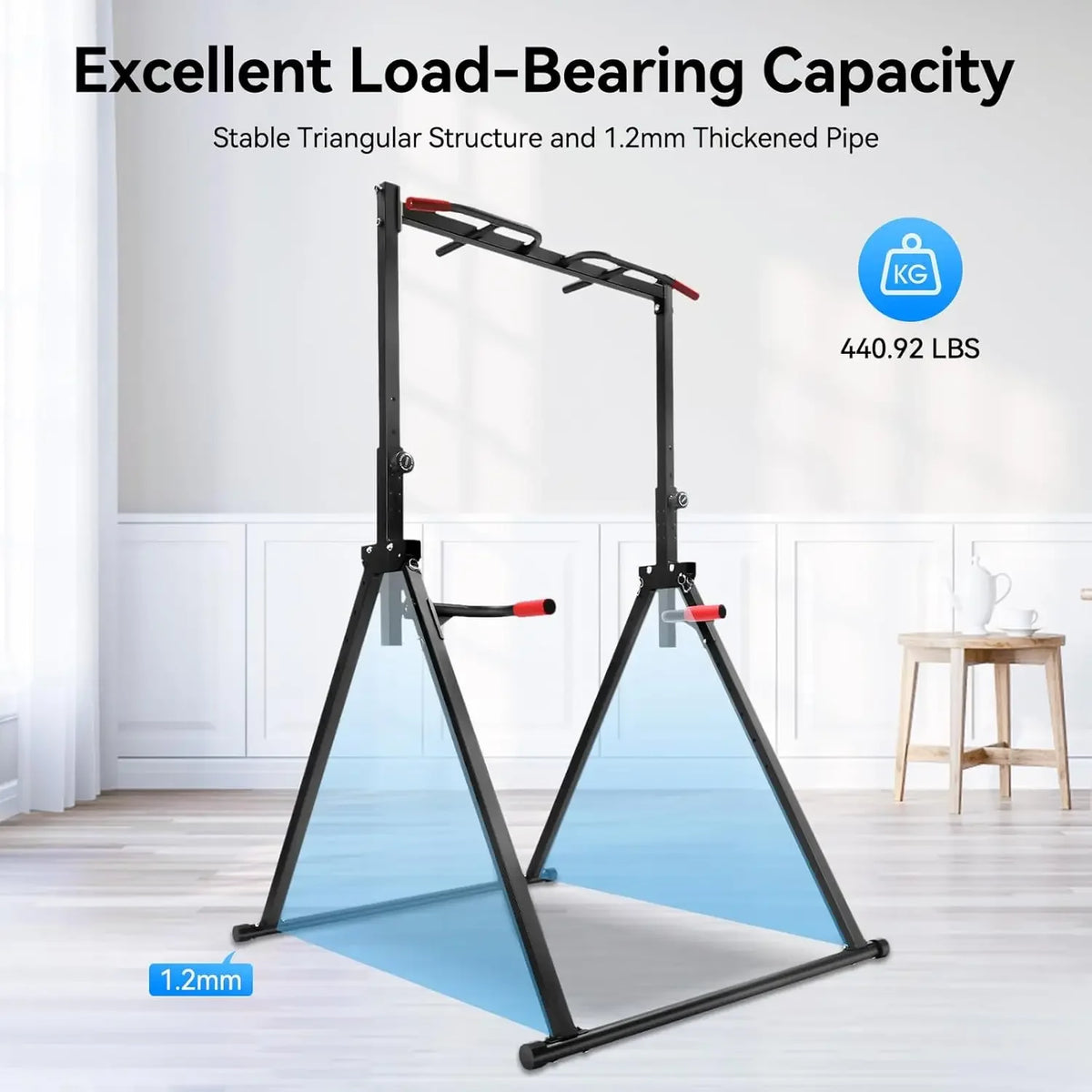 Height Adjustable Power Tower With Pull Up Dip Station