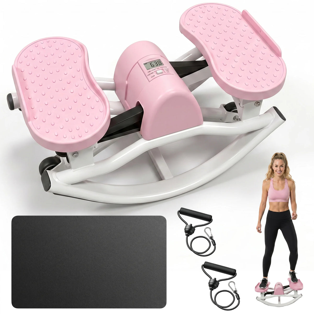 Foldable Swing Stepper Machine For Home Cardio Fitness Training