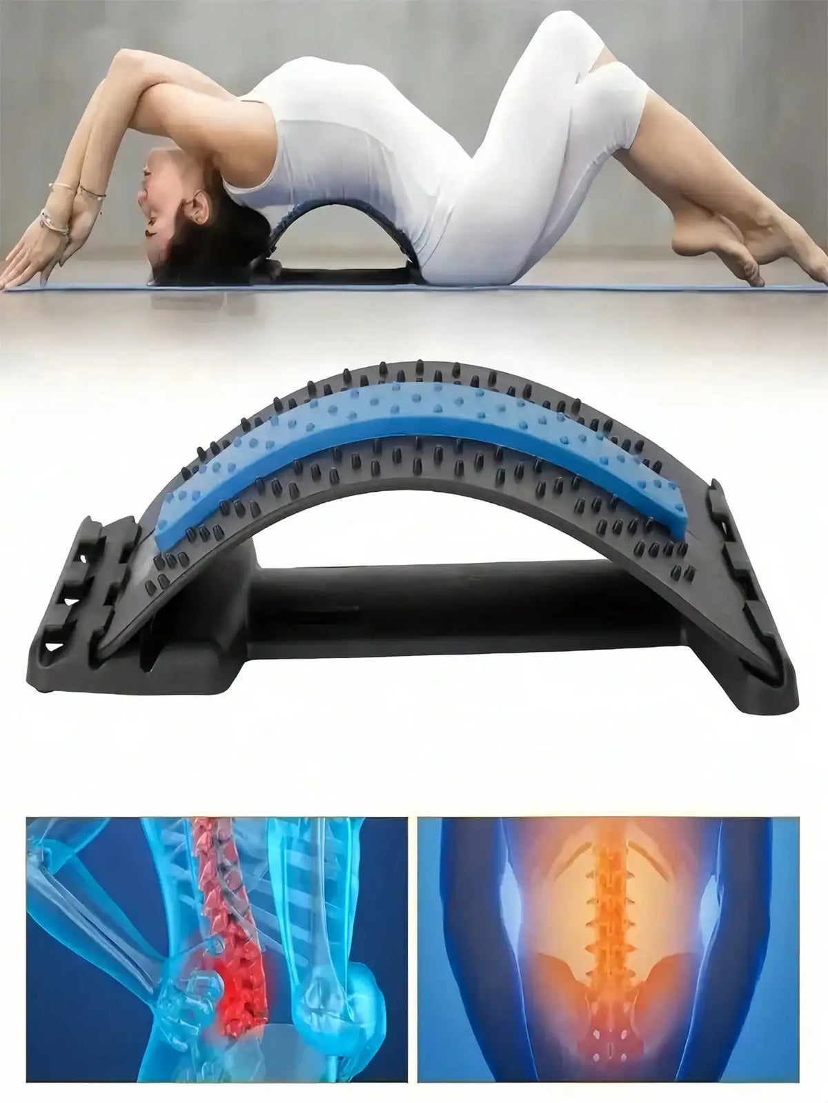 Adjustable Back Relaxer Waist Stretcher Cervical Support Yoga Aid Tool