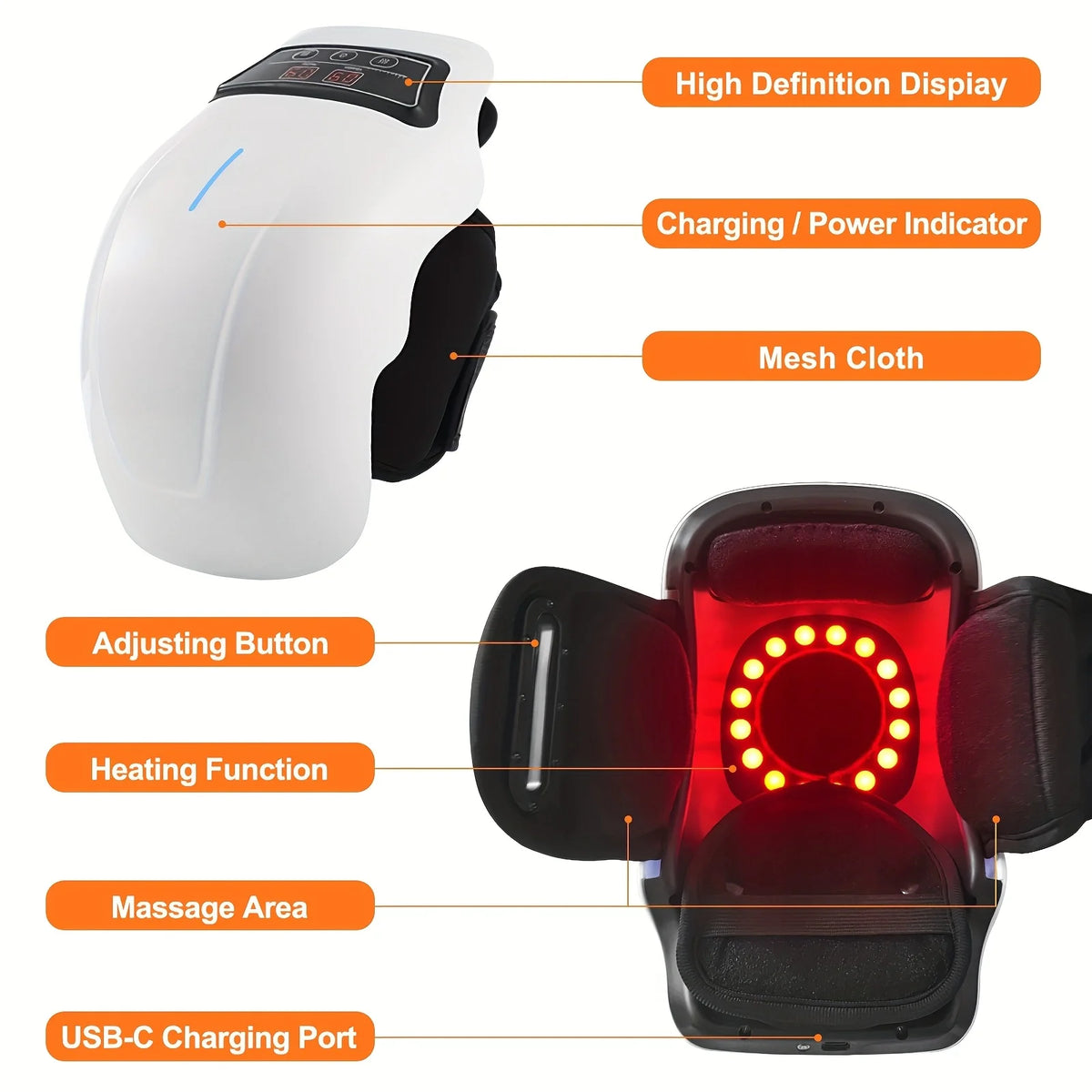 Ekmoey Cordless Knee Massager With Heat And Vibration