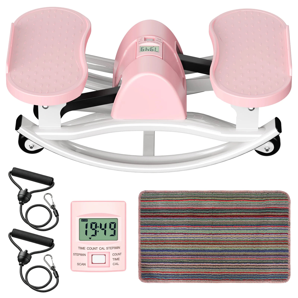 Smart Twist Stepper Machine With Digital Display And Resistance Bands