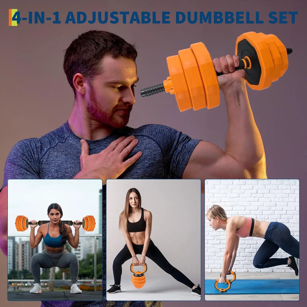 Adjustable Dumbbells Set With Connector For Home Gym Training