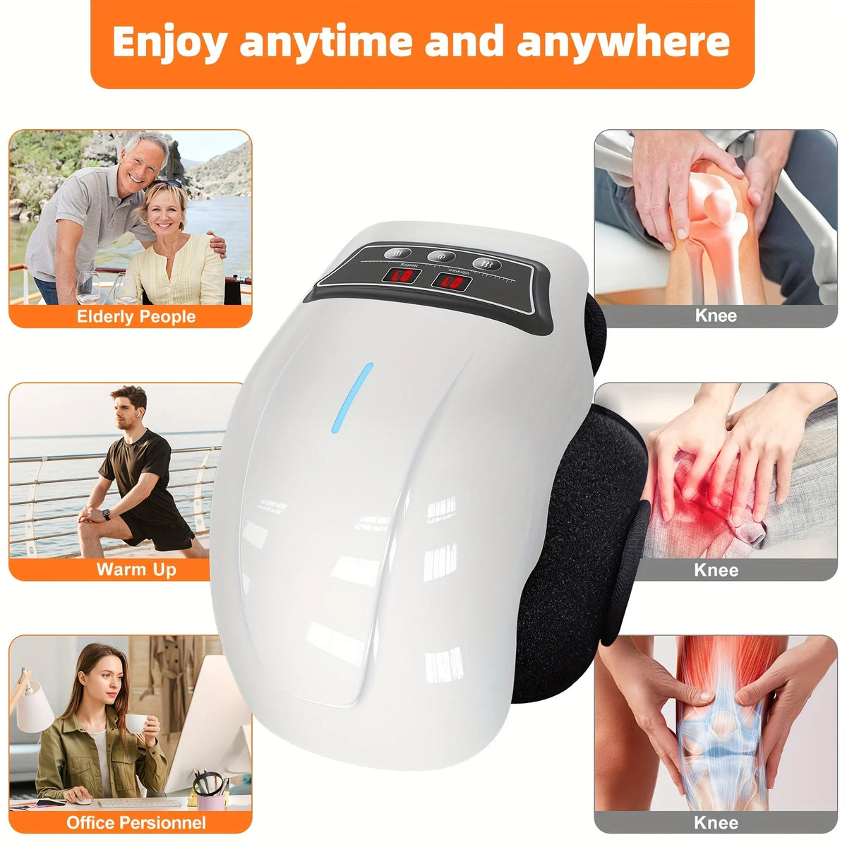 Ekmoey Cordless Knee Massager With Heat And Vibration