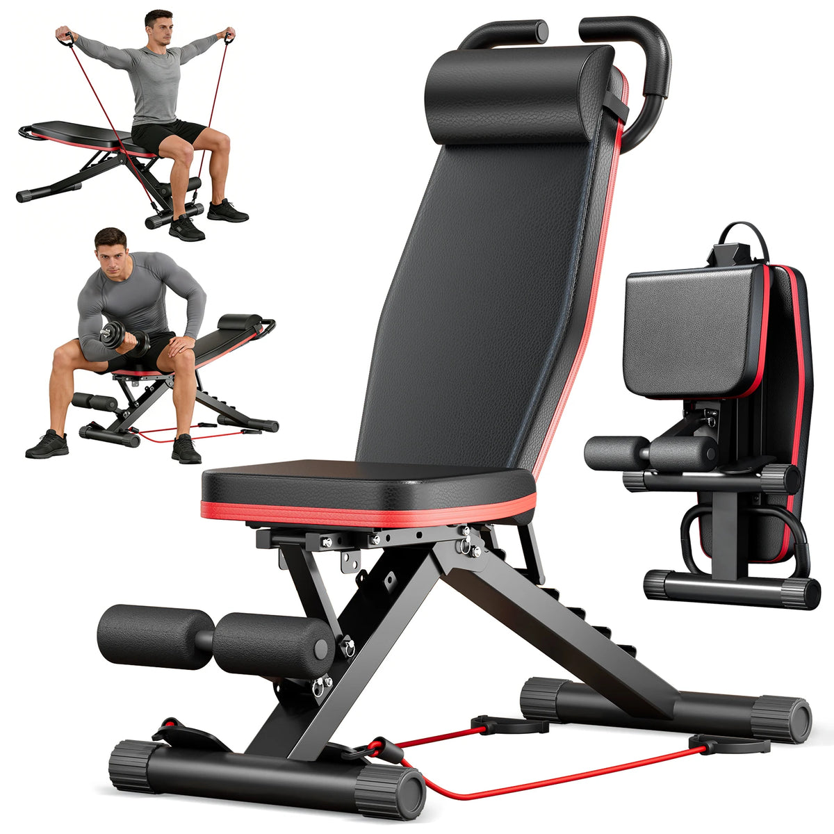 Foldable Adjustable Dumbbell Bench for Full Body Strength Training