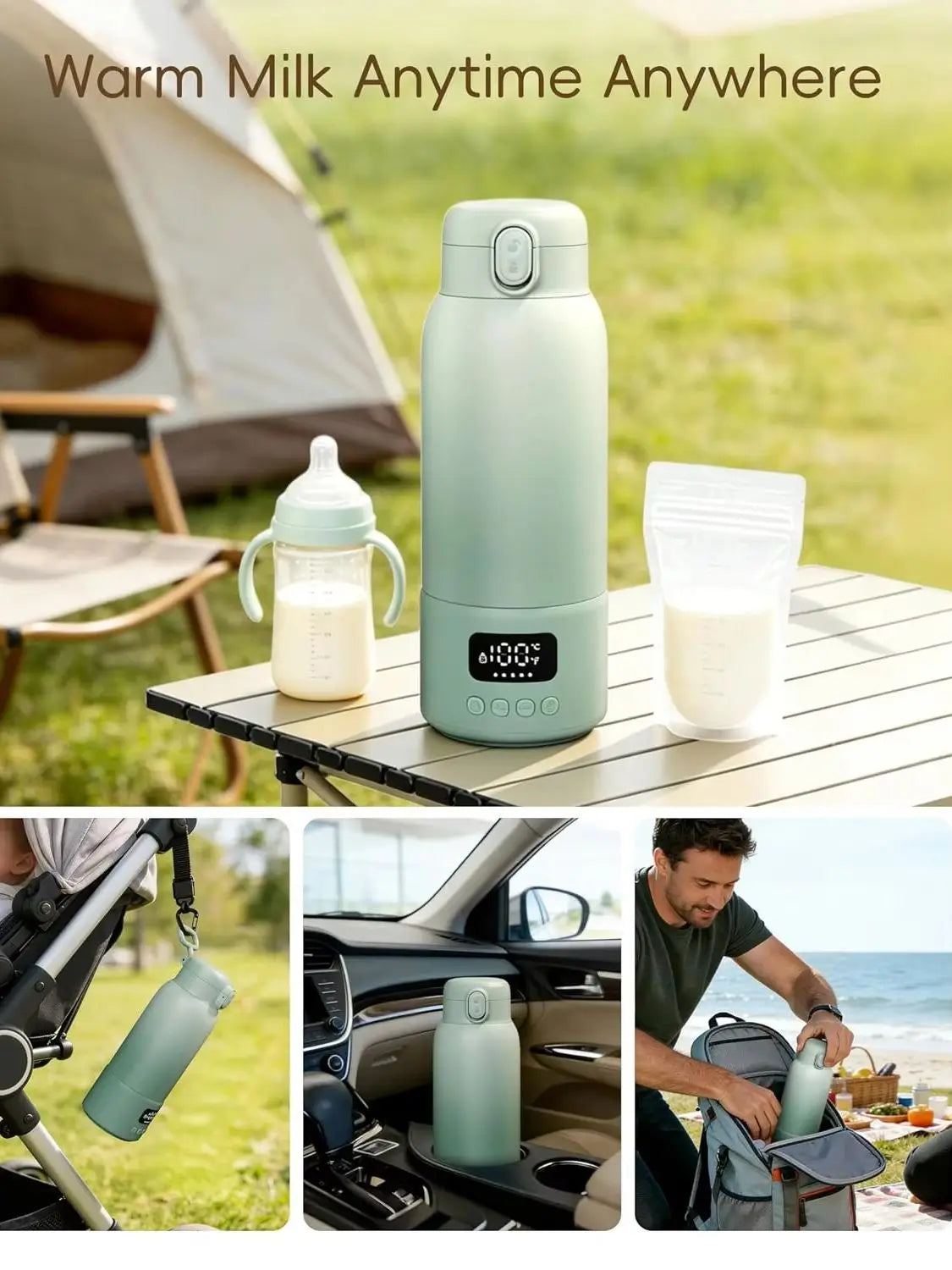 Rechargeable Portable Stainless Steel Insulated Travel Thermos Cup