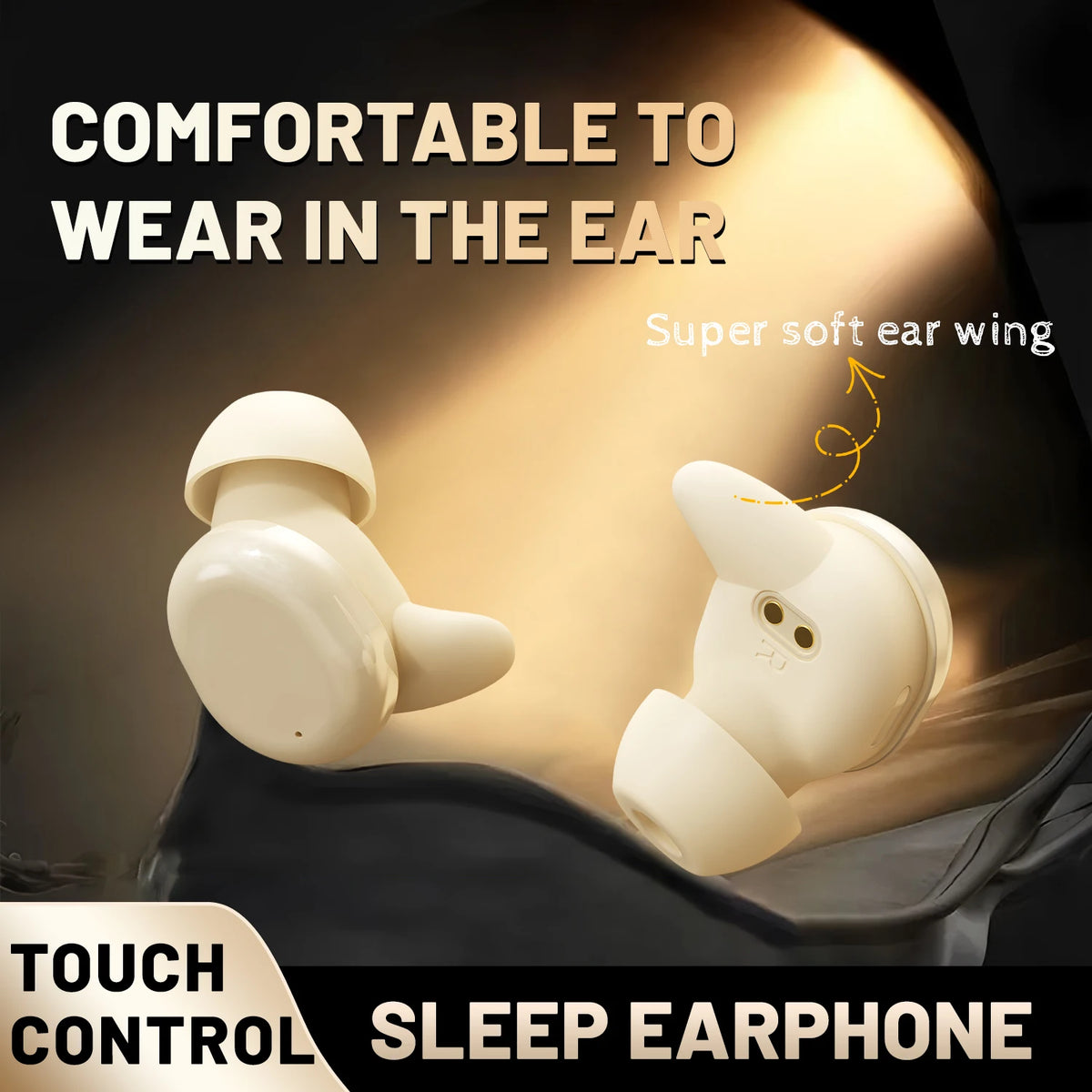 SHUKE Wireless Bluetooth Sleep Earbuds With Active Noise Canceling