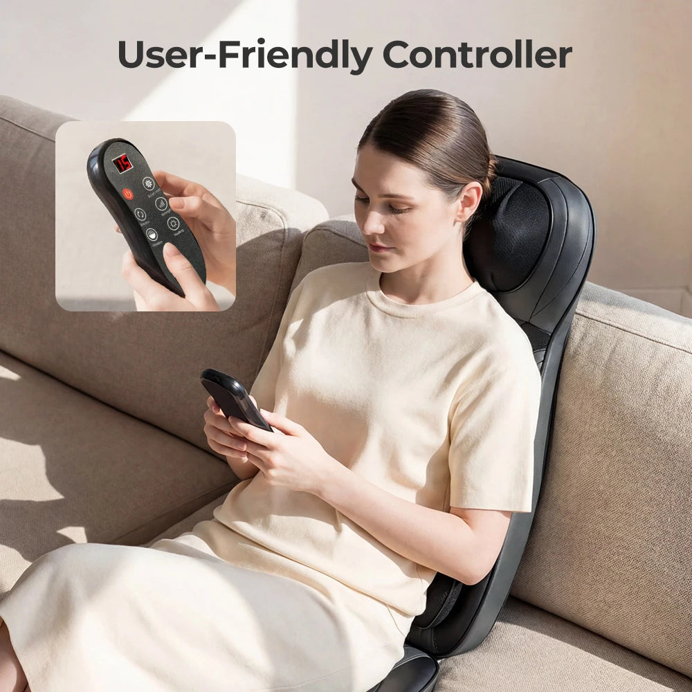 Homemassa Shiatsu Neck Back Massager with Heat Adjustable Seat Cushion