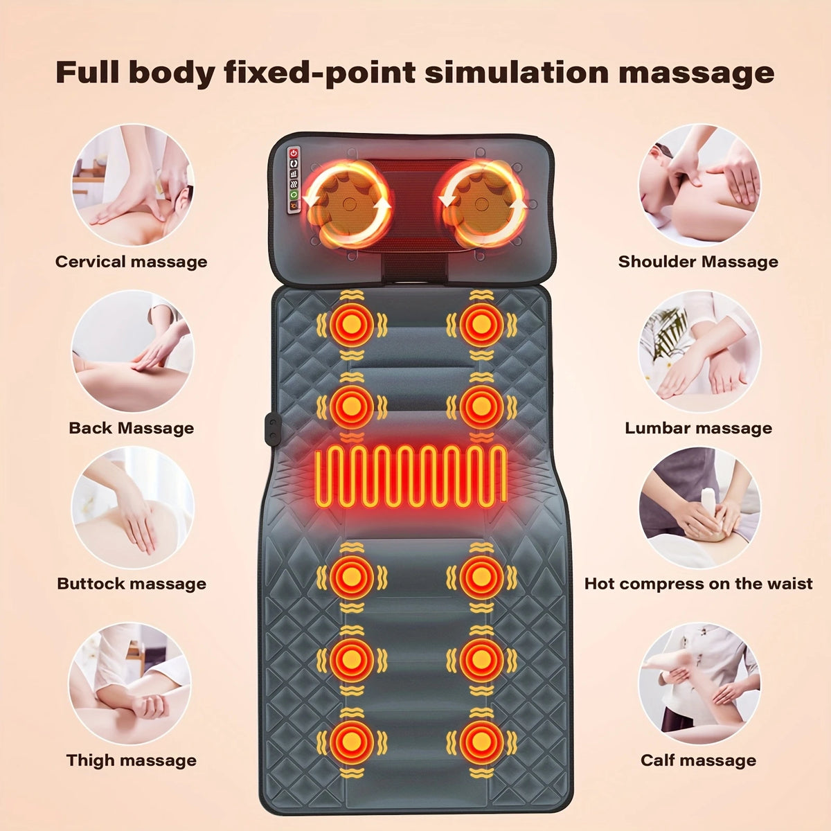 Ekmoey Full Body Shiatsu Massager With Heating And Vibration