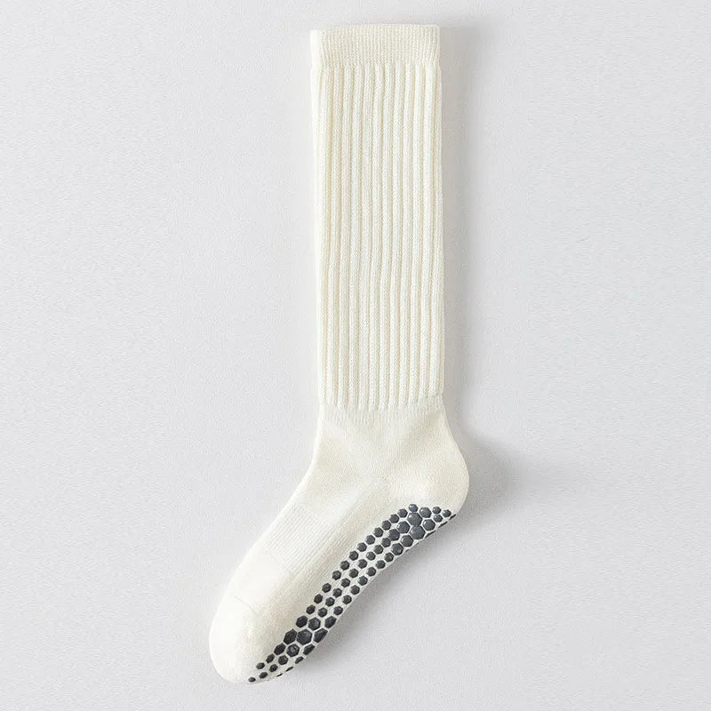 Women Knee High Cotton Yoga Socks Silicone Non-Slip Grip