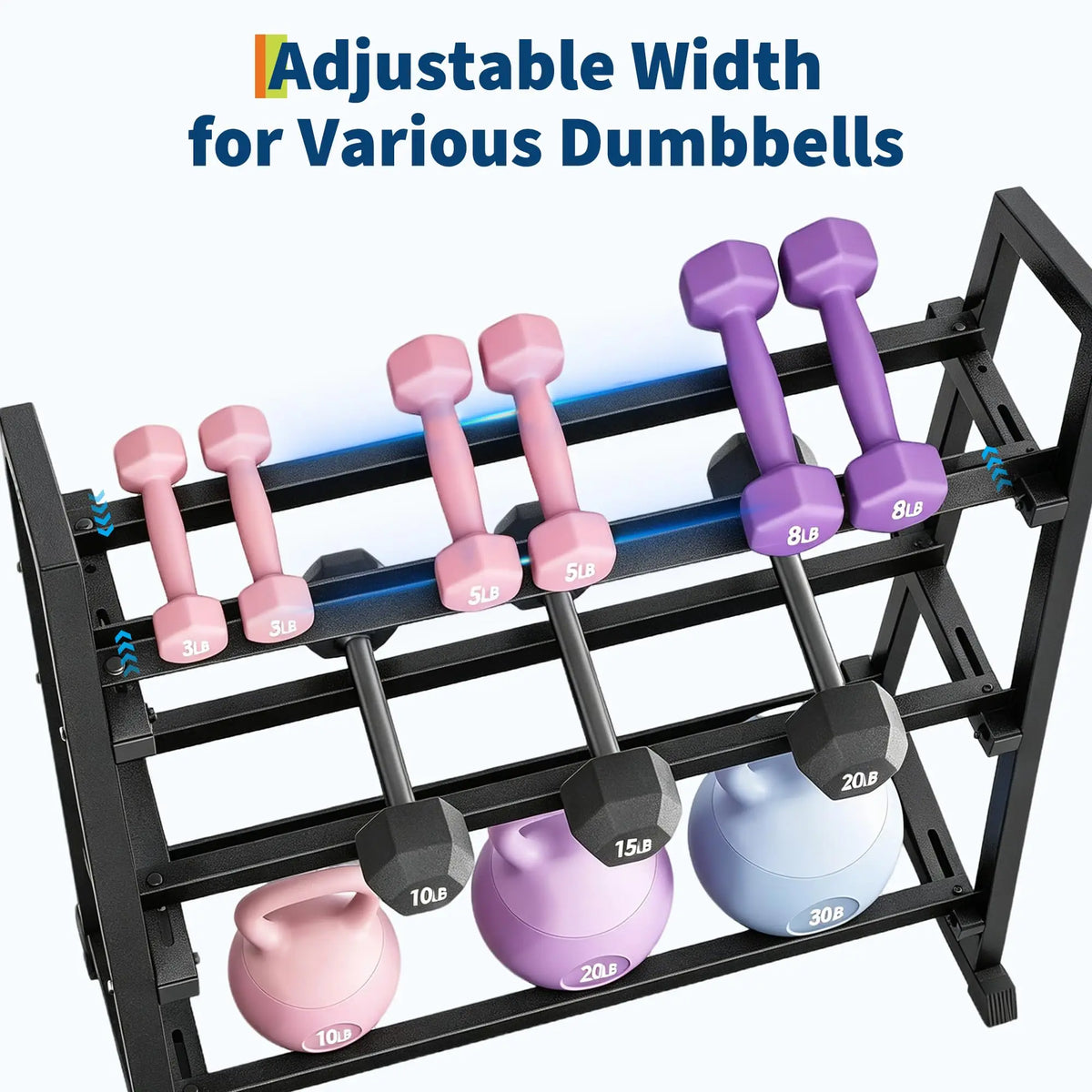 HiMiss Three Tier Dumbbell Rack Heavy Duty Weight Stand