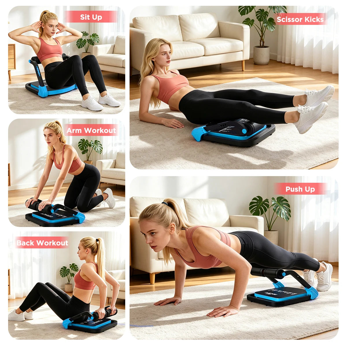 Adjustable Foldable Core Sit Up Machine For Home Strength Training