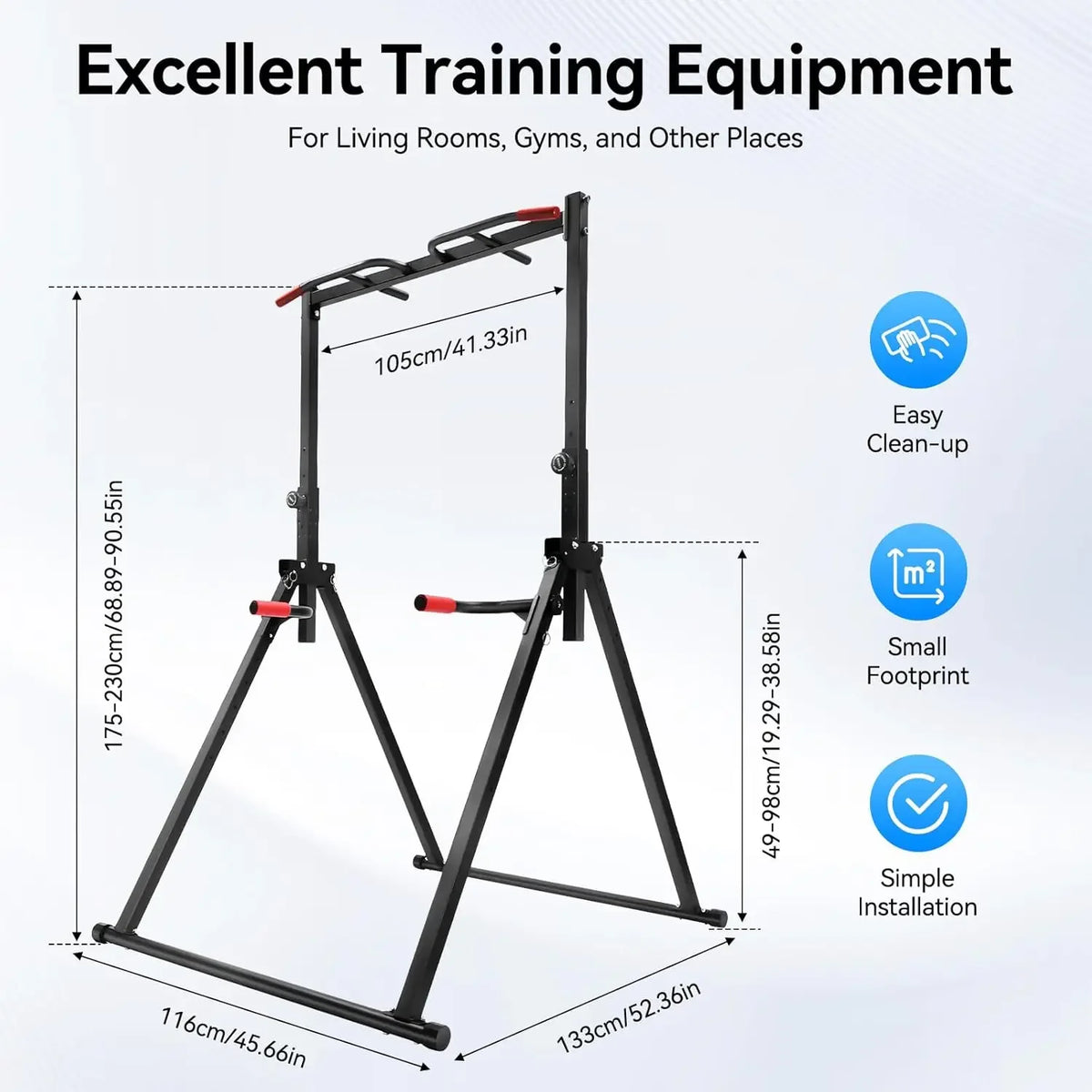 Height Adjustable Power Tower With Pull Up Dip Station