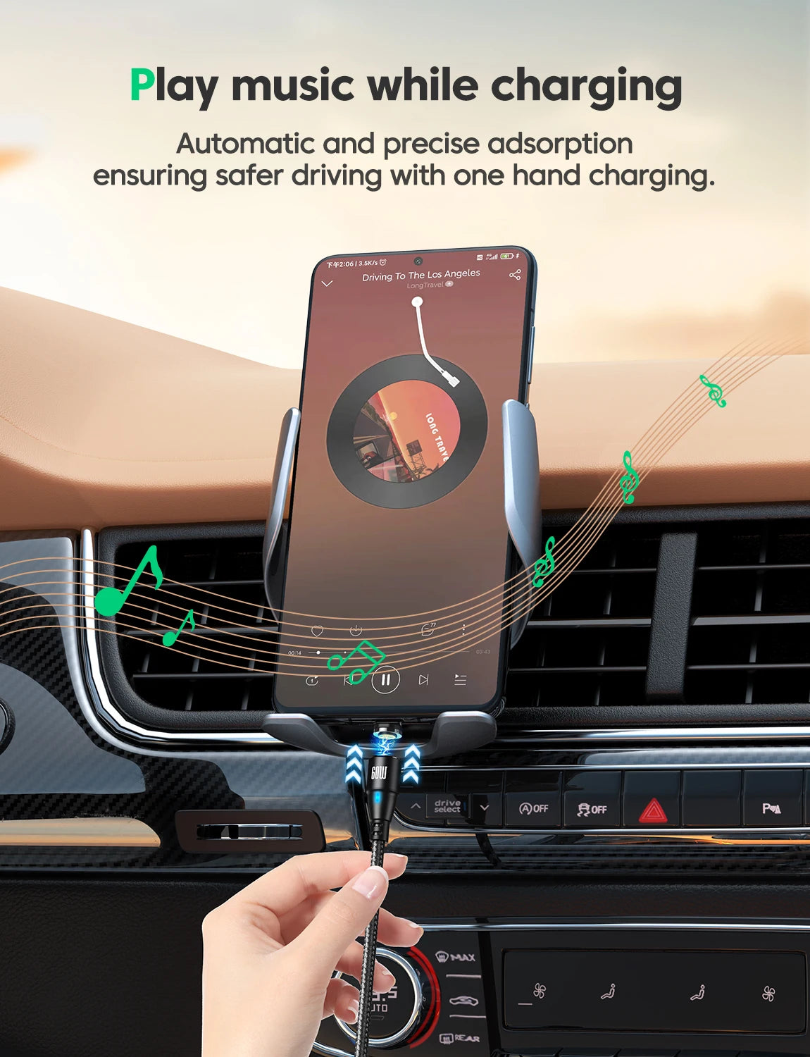 AUFU 60W Magnetic USB C Braided Fast Charging Cable