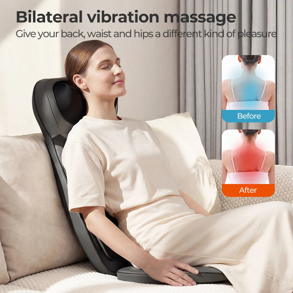 Homemassa Shiatsu Neck Back Massager with Heat Adjustable Seat Cushion